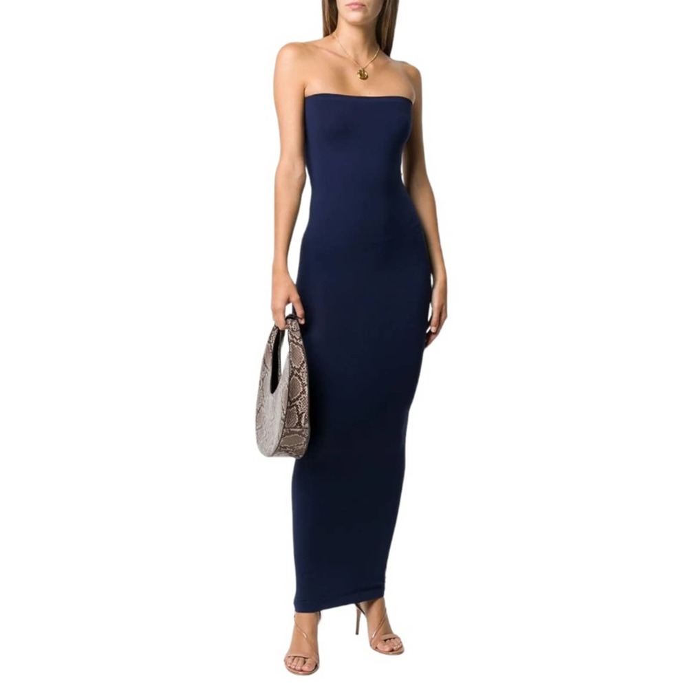 Wolford Fatal Tube Dress in Midnight Navy 532726M Large
